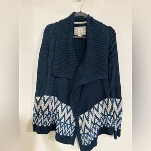 Element open Cascade cardigan, cable net blue navy M nwot